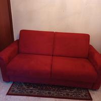 divano letto stoffa colore rosso