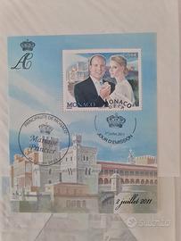 4 francobolli Mariage Princier vidimati