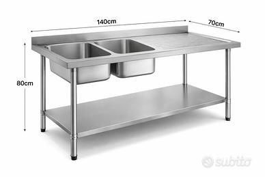 Lavabo Acciao Inox 140x70