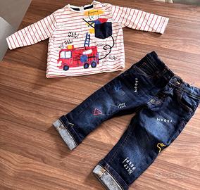Completo Tuc Tuc bimbo 9 mesi – maglia e jeans