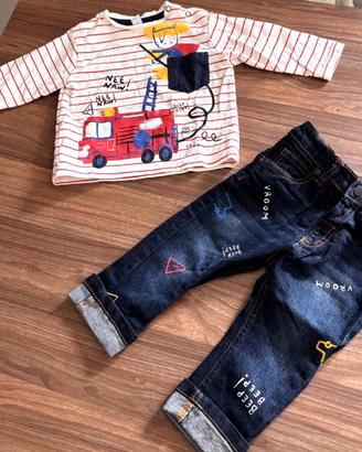 Completo Tuc Tuc bimbo 9 mesi – maglia e jeans