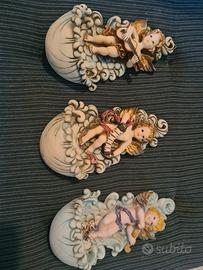 acquasantiere con angeli n.3 pezzi 