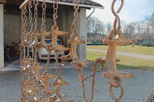 Erpice per prati trainato da trattore agricolo 