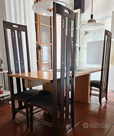 4 SEDIE INGRAM C.R. MACKINTOSH PER CASSINA