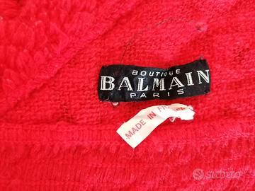 Balmain scialle vintage anni 70 rosso 