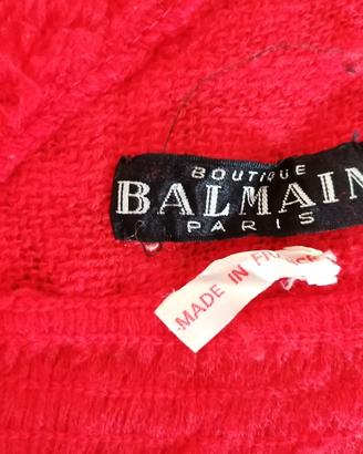 Balmain scialle vintage anni 70 rosso 