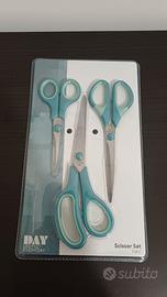 Set 3 forbici DAY nuove – manico verde acqua