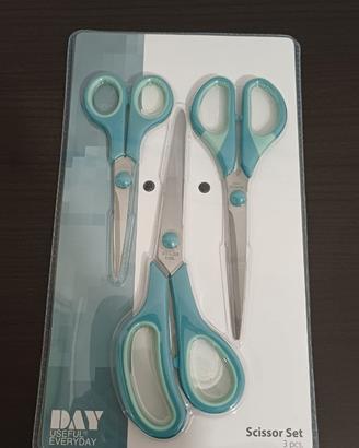 Set 3 forbici DAY nuove – manico verde acqua