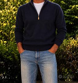 Maglia uomo Kangra Cashmere 100% Blu navy size 50