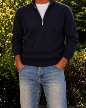 Maglia uomo Kangra Cashmere 100% Blu navy size 50