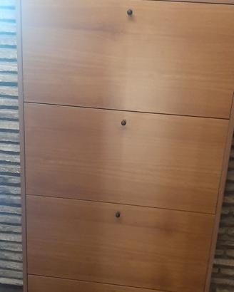 Portascarpe in legno a 4 scomparti