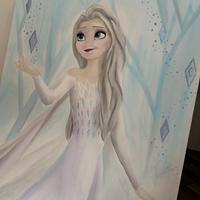 Quadro dipinto a mano Frozen Elsa