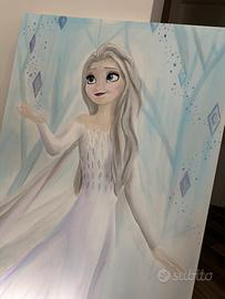 Quadro dipinto a mano Frozen Elsa
