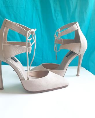 Scarpe décolleté allacciate caviglia rosa 36 Nuove