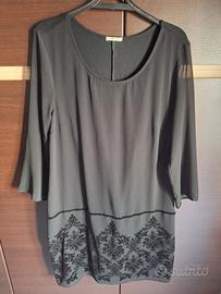 Vestito tubino nero Intimissimi chiffon + velluto