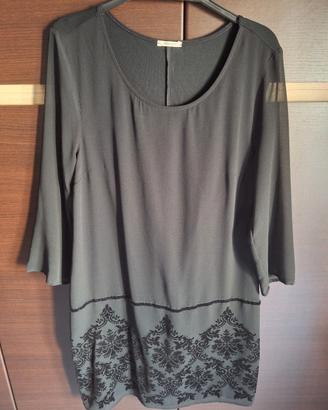 Vestito tubino nero Intimissimi chiffon + velluto