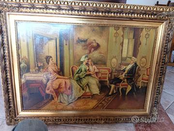 SPLENDIDO quadro di metà novecento VITA DI CORTE