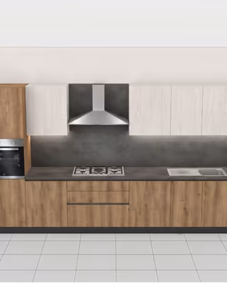 CUCINA LINEARE NUOVA MODERNA CON ELETTRODOMESTICI