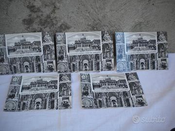 Cartolina Basilica S.Pietro anni 50 stock 5 pezzi