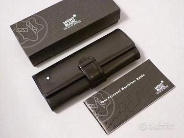 portapenne pelle e stilografica oro con scatola