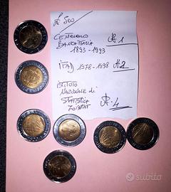 Monete da 500 lire  n. 7 speciali  + n. 14 comuni