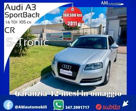 Audi A3 SPB 1.6 TDI 105 cv. CR S-Tronic Ambition