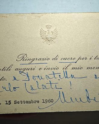 Autografo Umberto II di Savoia Re di Maggio 1960