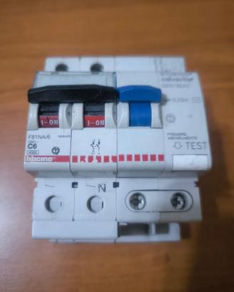 Interruttore Magnetotermico/Differenziale C6/0,03A