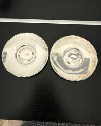 Coppia di piattini da caffè in argento