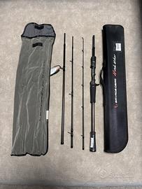 Canna da pesca, casting travel a 4 pezzi savage