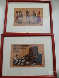 8 Cartoline in sughero con cornice