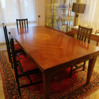 Tavolo lastrato in noce