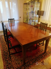 Tavolo lastrato in noce