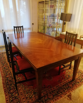 Tavolo lastrato in noce