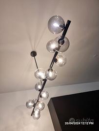 Lampadario moderno con 14 sfere in vetro