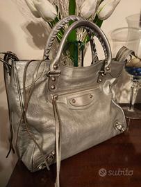 Borsa Balenciaga city Velo argento