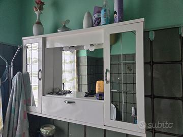 Pensile bagno con specchio e due ante