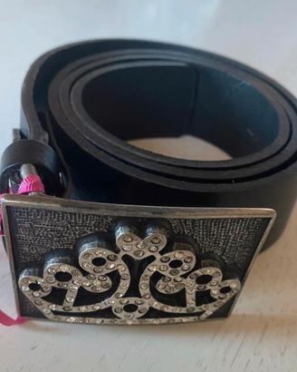 Cintura in pelle, con pietre Swarovski Fornarina M