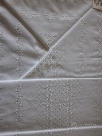 completo letto matrimoniali ricamate bianche