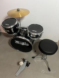 Music Alley Batteria per Bambini 3 Pezzi con Sgabe