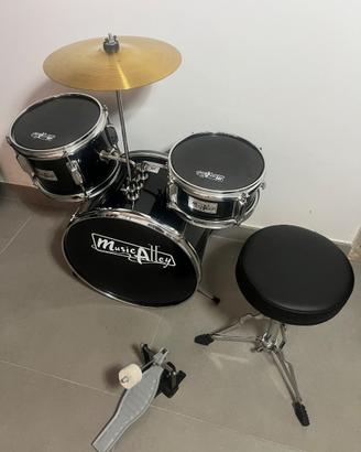 Music Alley Batteria per Bambini 3 Pezzi con Sgabe