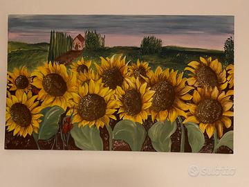 Quadro, Girasoli, acrilico su tela