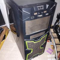 case plexiglas atx con alimentatore e scheda madre