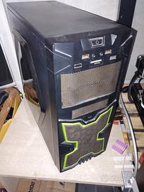 case plexiglas atx con alimentatore e scheda madre