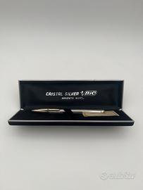 RARA~Vintage Penna BIC~Cristal silver Argento 925