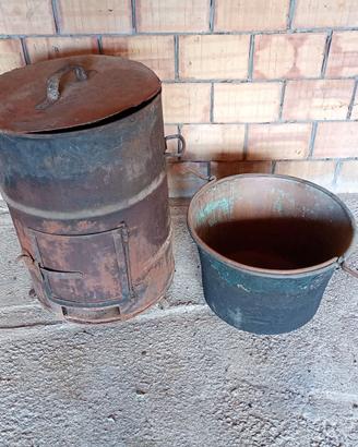 BOLLITORE IN RAME A LEGNA  PER CONSERVE