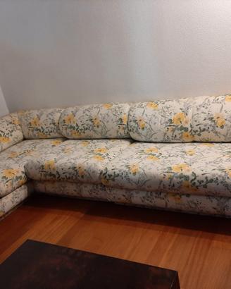 Divano angolare componibile in tessuto 