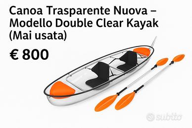 Canoa Trasparente Nuova – Modello Double Clear Kay