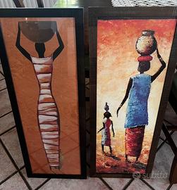 Coppia quadri etnici africani con cornice