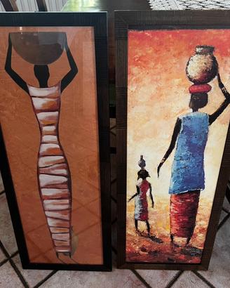 Coppia quadri etnici africani con cornice